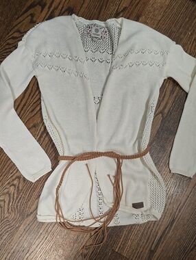 🌟7/25$ Element Delicate Cream Open-Front Knit Cardigan
